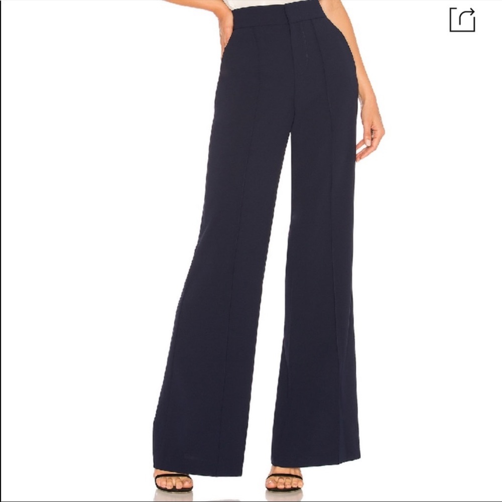Alice + Olivia Dylan Wide Leg Pants - Navy